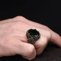 Azuris Men's 925 Sterling Silver Ottoman Style Ring with Natural Stone Direct From Turkey VALKH1925 Model Hot Sale