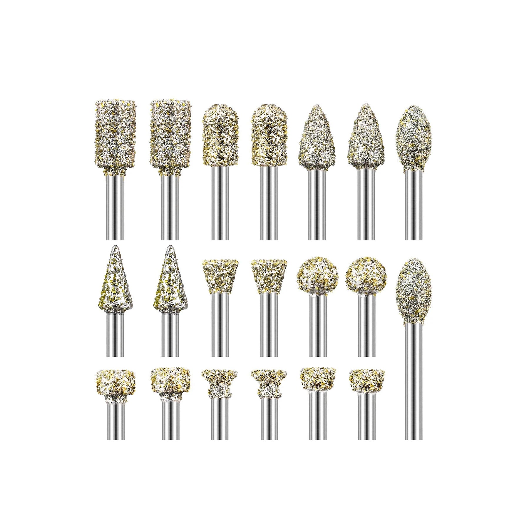 20PCS XMGT Brand 1/8 Inch Diamond Burr Drill Bits Set with 3-Year Warranty for Stone Carving Jewelry Making & Precision Grinding