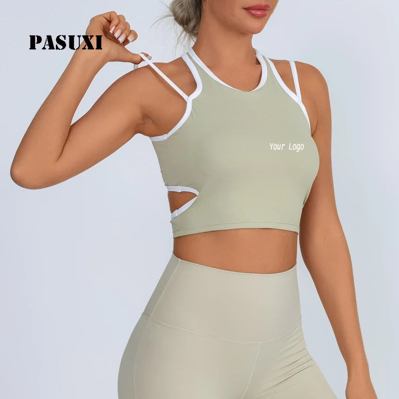 PASUXI Seamless Sports Bra Women High Impact Padded Yoga Gym Workout Quick Dry Breathable High Support Fitness Underwear