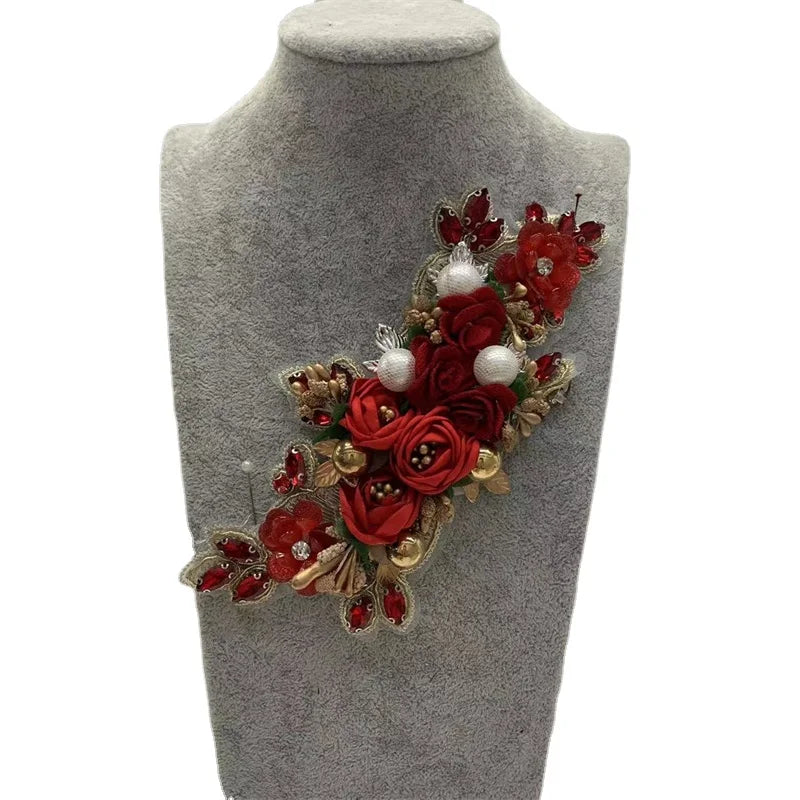 Three-dimensional Flower Drill Embroidery Applique Lace Accessories Multi-color Clothing Accessories DIY Lace