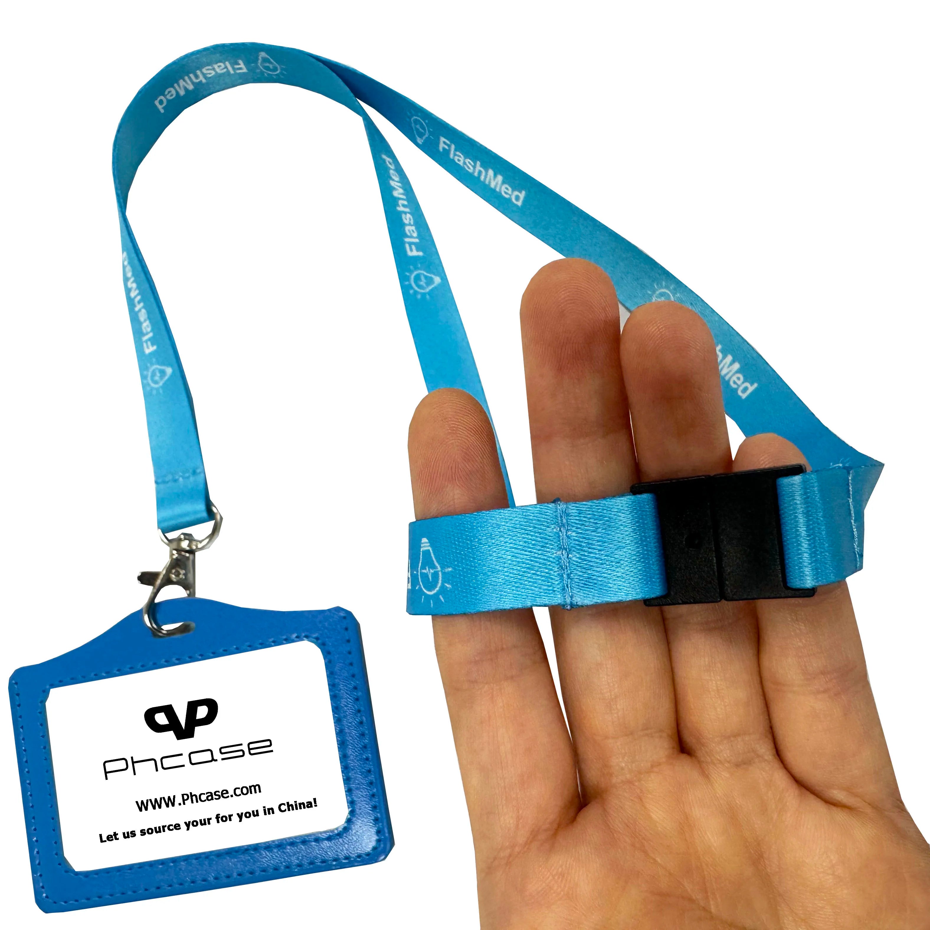 OEM Wholesale Custom Polyester Nylon Lanyards with Logo Digital & Silk Screen Printing Hook Accessories & ID Badge Card Holder