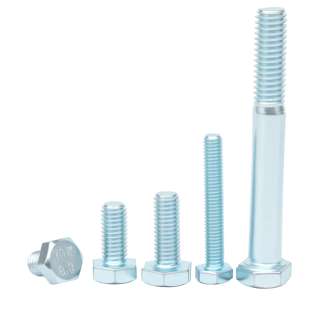 Carbon Steel Hex Head Bolts Grade 8.8 DIN933 Zinc Plated Hex Cap Screws for Construction