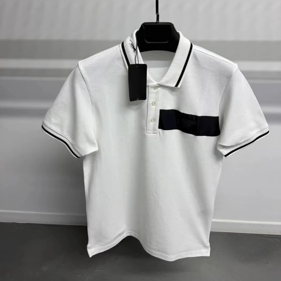 Plain Men's Woven Cotton T-Shirt Short Sleeve V-neck Casual Breathable Eco-Friendly OEM ODM Custom Logo Front Embroidered Blank
