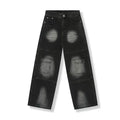 Customized Mens Jeans Denim 100% Cotton Streetwear Distressed Regular Baggy Stonewashed Colored Print Jeans Breathable