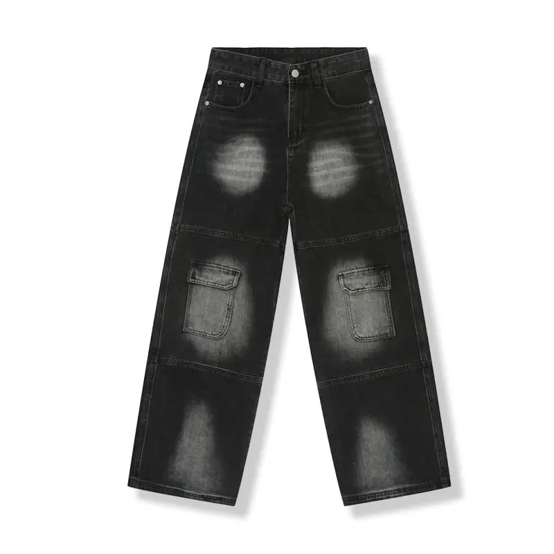 Customized Mens Jeans Denim 100% Cotton Streetwear Distressed Regular Baggy Stonewashed Colored Print Jeans Breathable