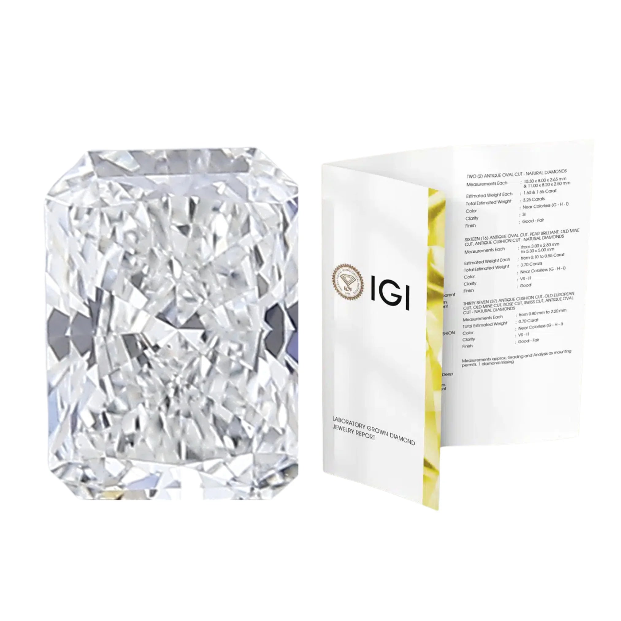 SHREERAJ SOLITAIRE IGI 4.00 CT White Radiant Cut D Colour VS1 Clarity Radiant Shape Lab Grown Diamond Loose Diamonds Jewelry