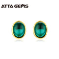 2026 ATTA Silver Luxury Emerald Dainty Earrings Emerald Diamond Earrings Gemstone Earrings