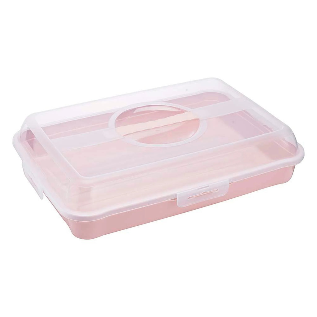 Enrico container for storing and transporting cakes muffins and other snacks rectangular 43x29.5 Nordic pink