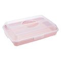 Enrico container for storing and transporting cakes muffins and other snacks rectangular 43x29.5 Nordic pink