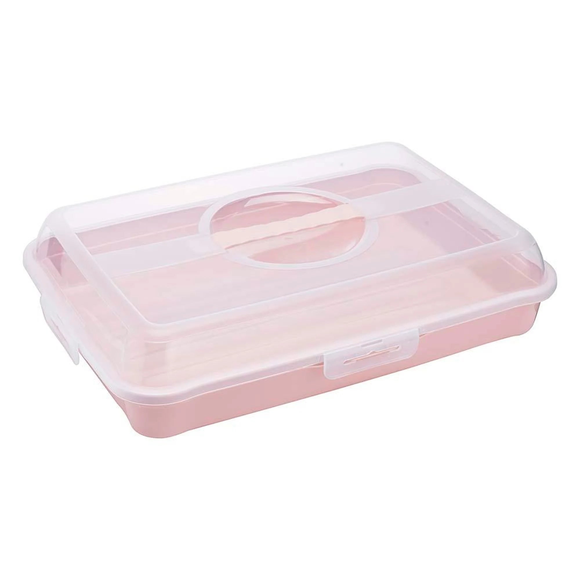 Enrico container for storing and transporting cakes muffins and other snacks rectangular 43x29.5 Nordic pink