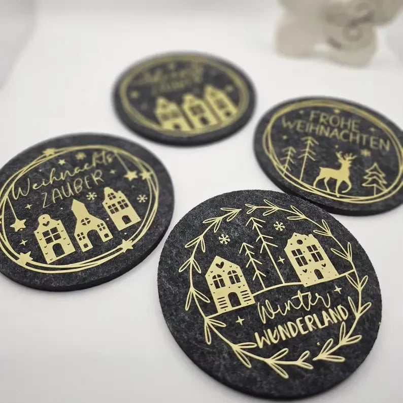 Screen-printing Custom Logo Eco-Friendly 100% Polyester Colorful Felt Coaster Free Sample Advent Gift Washable Placemats Water