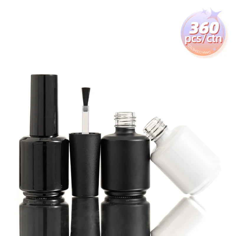 Wholesale Empty Uv Gel Containers Glass Bottles Round Shape Luxury 15ml Nail Gel Polish Bottle Packaging