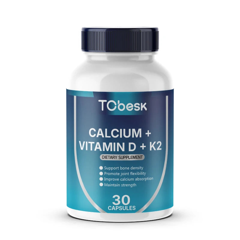 Hot Sell Improve Calcium Absorption Maintain Strength Vegan Capsules Supplements TCbesk Calcium + Vitamin D+K2 Capsules