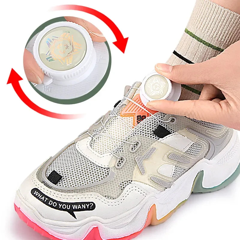 Rotating Buckle No-Tie Shoelaces Automatic Shoe Laces with Adjustable Buckle for Easy Slip-On Use