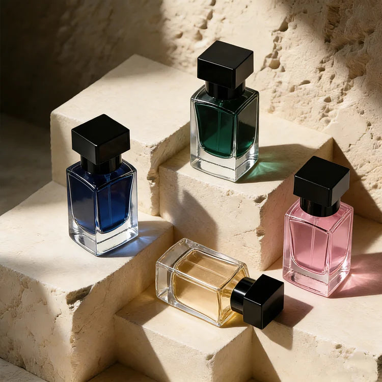 Eco-friendly Luxury Square Parfum Fragrance Air Freshener Aroma Cosmetic Packaging 30ml 50ml 100ml Empty Glass Perfume Bottle