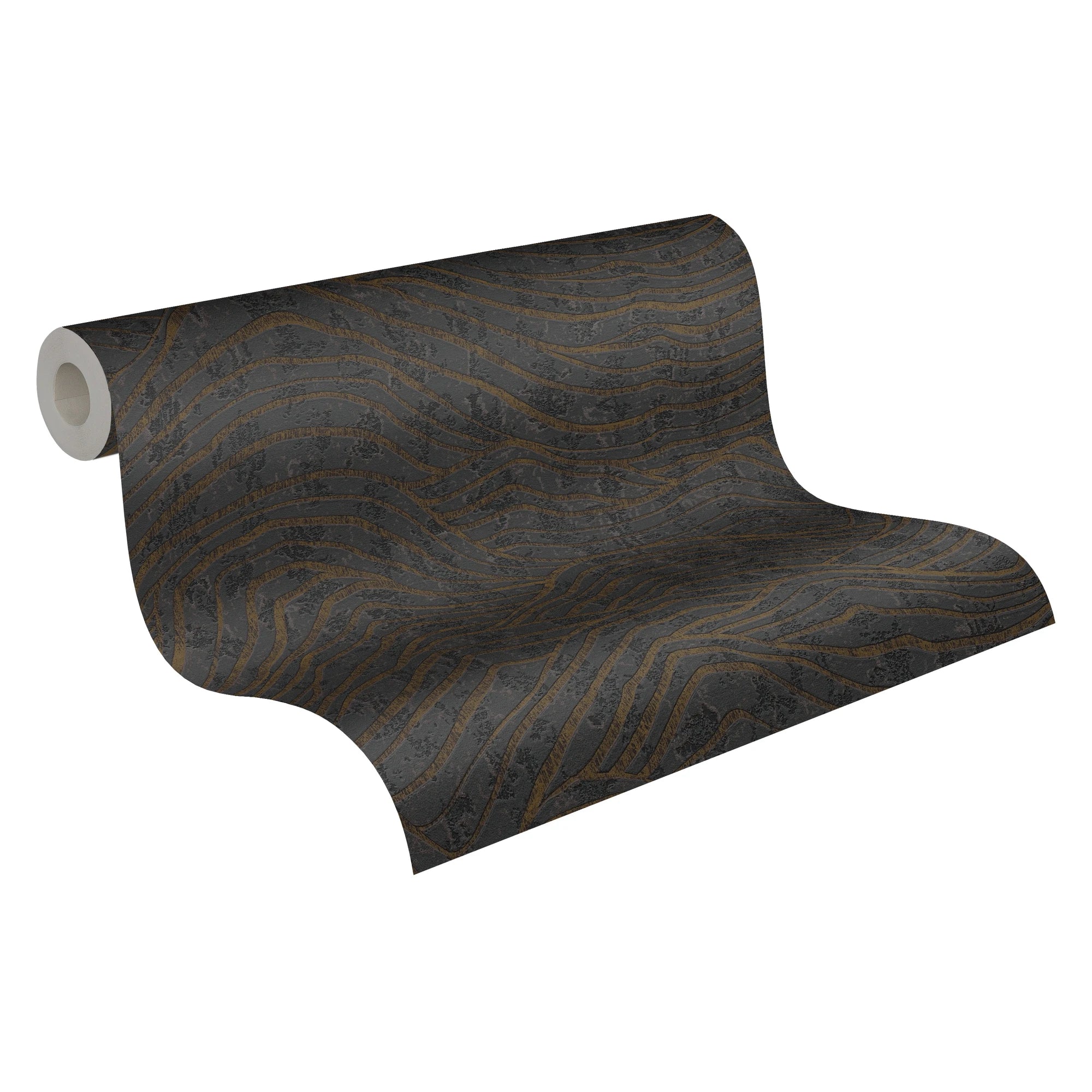 Made in Germany - Wallpaper rolls 3D Black Silver - Non Woven Vinyl - Modern Wallpaper Metallic for Walls - 1005 x 053 m