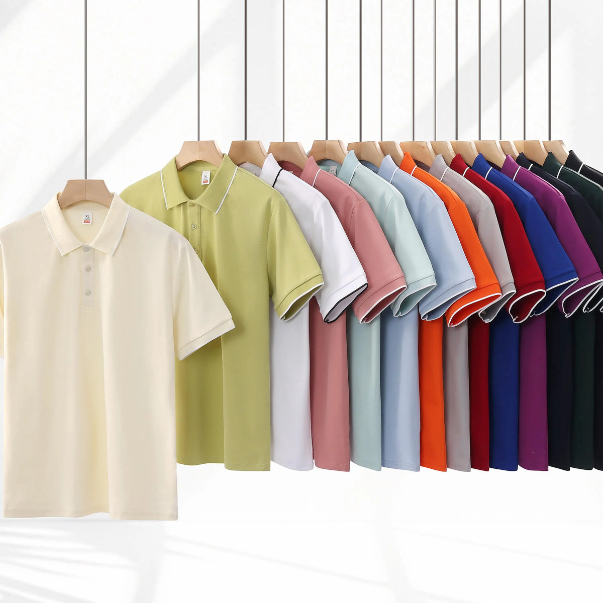 Wholesale Cotton 200 Grams Heavyweight Men's Polo T Shirt Uniform Printing Plain Blank Casual Polo Shirt Custom Logo Polo Shirt MegaBDM