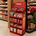 Corrugated POS Cardboard Paper Display Stand FSDU for Holiday Candy Chocolate Snack Retail Convenience Store Promotion