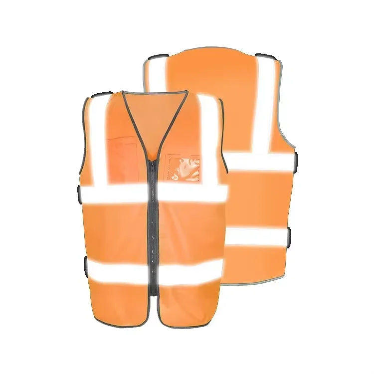High Visibility Lightweight Polyester Reflective Safety Vest Windproof Water Proof Adjustable Winter Unisex Construction Workers
