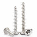M1M1.2M1.4M1.6M1.7M2.2M2.3MM2.6 Pan Head Class 10 GB845 Standard Cross Recessed SS304 Stainless Steel Self-Tapping Screws Metric