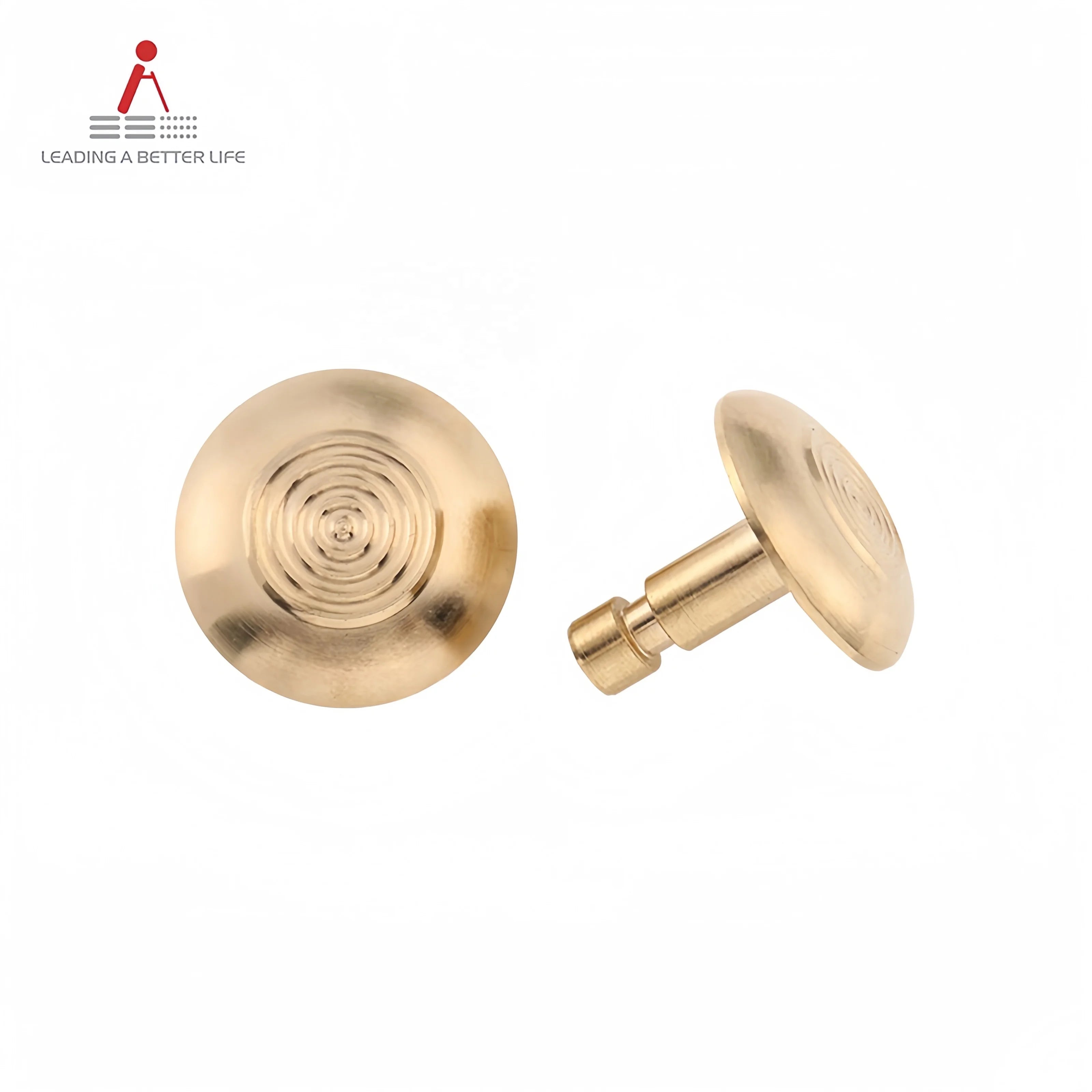 RY RY-DB210 22mm Diameter 4.5mm Height Polished Brass TACTILE INDICATOR Paving Stud with 5 Year Warranty for Road Use