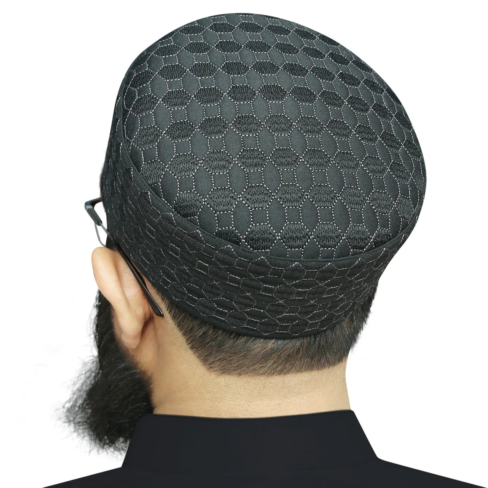 Fayyad Kufi Hat for Men Custom Traditional Islamic Prayer Cap Ethnic Muslim Hat Personalized Namaz Topi Embroidered Kufi Hat