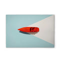 Made In Germany - Home Decor Canvas Picture Retro Boat - Wall Painting Mural In Blue And Red - Canvas Picture On Stretcher Frame