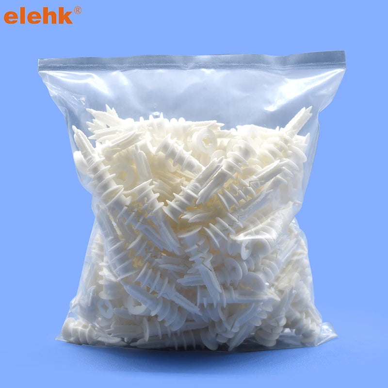 Elehk Wall Plugs Self-Drilling 500PCS/bag Manufacturer Supply Drywall Anchors Nylon Drywall Screw Anchor 13*40MM