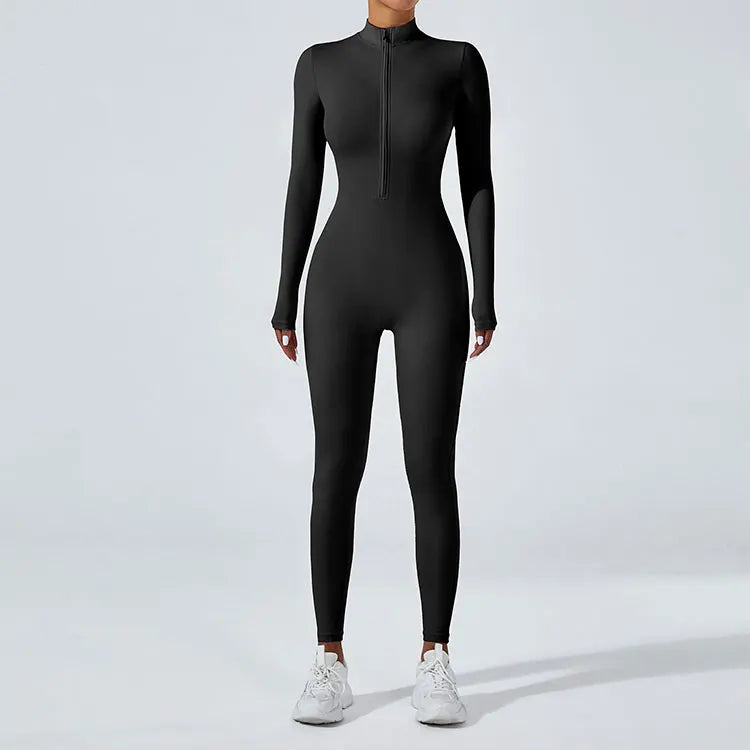 Cross-Border EU/US Women's Zip Buttery-Soft Long-Sleeve Yoga Top - High-Impact Fitness Running Activewear