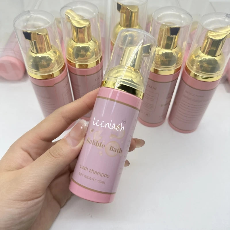 Eyelash Lashes clear Shampoo Kit Set Bottles OEM Eyelash Extension Foaming Cleanser Lash Shampoo Bottle