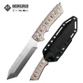 Hongrui New Design CNC D2 Stainless Steel Outdoor Fixed Blade Knife with Nylon Handle and k Sheath for Camping