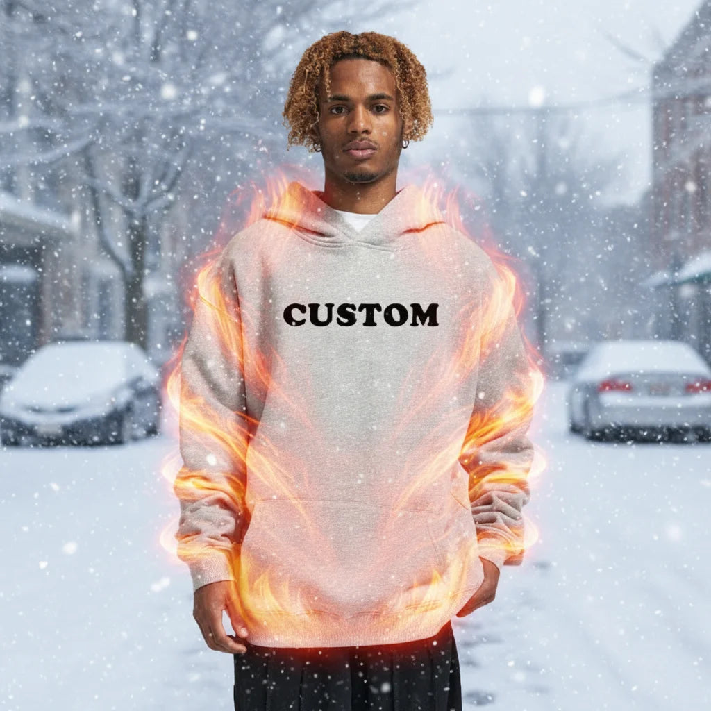 Wholesale Custom Logo Embroidered Solid Oversize Heavyweight Knitted Autumn Enzyme Wash Hoodie with Pocket