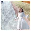 YX1253 Korean Style Design Feather Tassel Lurex Chiffon Fabric Fashionable New Garment Jacquard Fabric for Girls Costumes MegaBDM