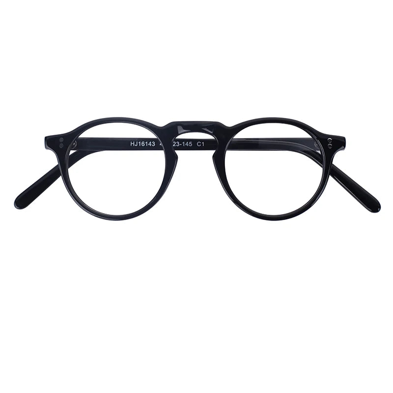 Hot Selling Retro Round Eyeglasses Classic Acetate Blue Light Blocking Myopia Glasses with Diamond Face Shape Match