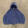 Custom Heavyweight Acid Wash Solid Oversized Streetwear Hoodie 100% Cotton Double Zip-Up Drop Shoulder-for Winter