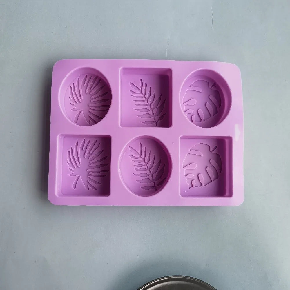 Square Leaf  Silicone Mold 6 Cavity Cake Silicone Baking Mold DIY Jelly Candy Mould