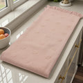 Luxury 3 Pack Woven Kitchen Towel Set 100% Cotton Fringed Dobby Oeko-Tex Disposable Eco-Friendly Quick-Dry Pink Custom Logo