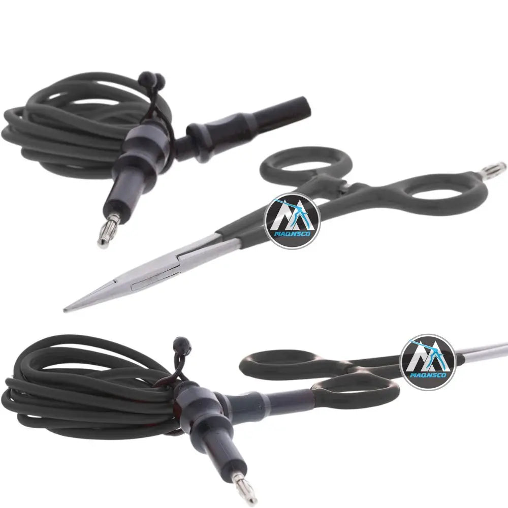 Straight Nose Grounded Hemostats for Micro Welding (Black Handles)