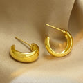 For Foxi Trendy Nickle Free Women's Jewelry Gold Plated Brass Chunky Stud Earrings for Gift Rhodium Plated