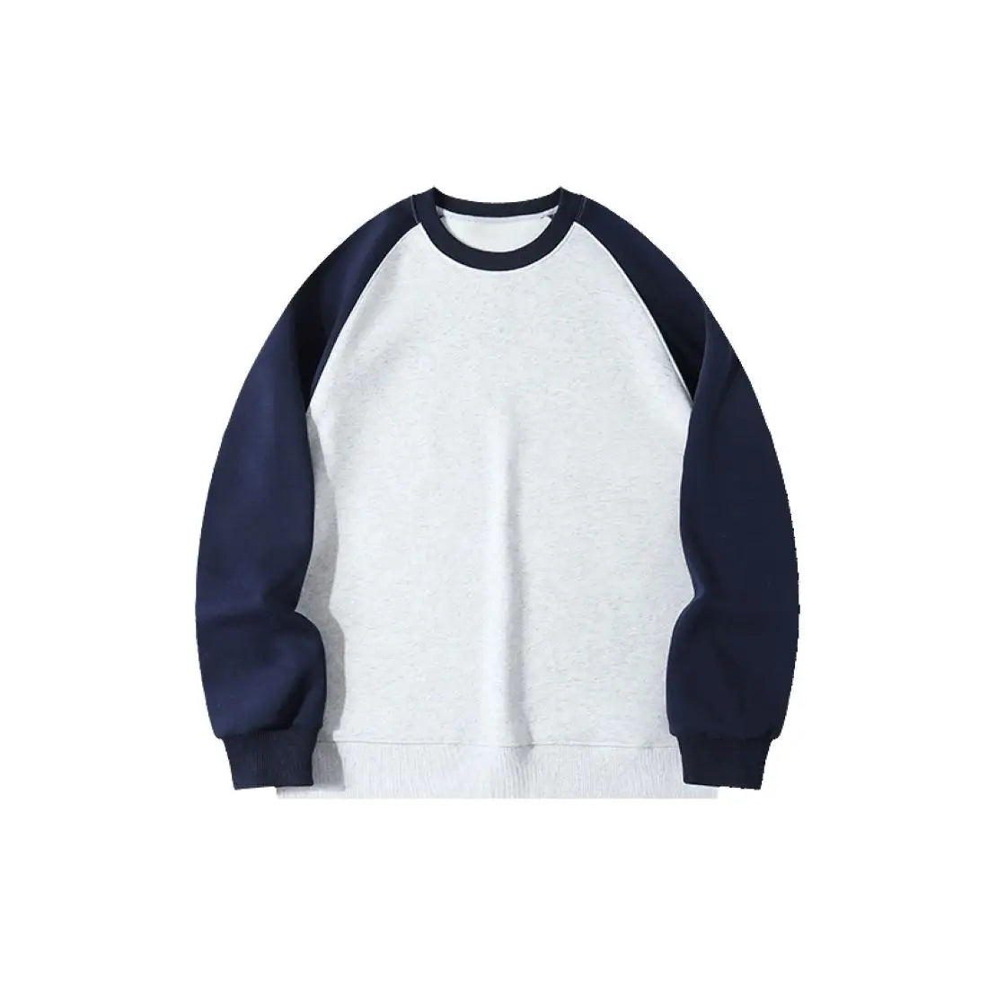 OEM Custom logo embroidery printed design 480g heavyweight super soft velvet contrast color raglan round neck sweatshirt
