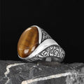 Hot New Azuris Men's 925 Sterling Silver Ring Ottoman Style with Natural Stone Direct From Turkey VALKH1937 Sale