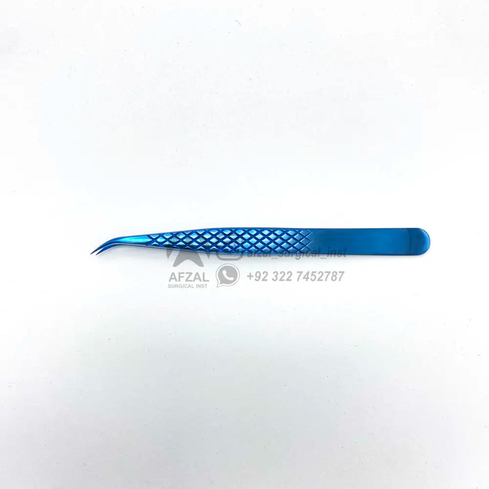 Professional Diamond Grip Eyelash Tweezer Stainless Steel Anti-Static Precision Durable Beauty Tool Curved Tips Easy Isolation