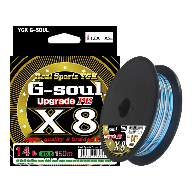 YGK-X8 Upgrade Braid Floating Fishing Line Super Strong 8 Strands Multifilament PE Line 100M/150M/200M G-soul X8 Lake Stream