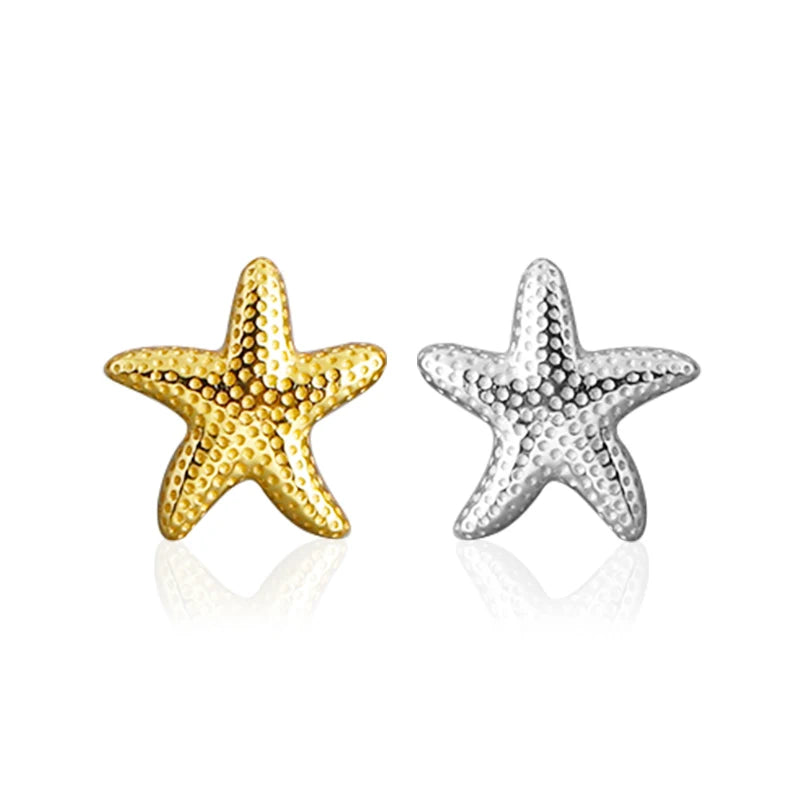 EH1579 Korean Mini Fashion Sterling Silver 925 Starfish Stud Earrings Statement Summer Beach Ocean Fine Jewelry for Women Gift