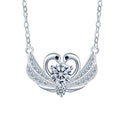 Swan Wing Moissanite Diamond Necklace S925 Sterling Silver Heart Pendant Necklace Jewelry for Woman