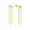CANNER Crystal Chains Earrings 925 Sterling Silver Trendy Earrings Tassel Long Chain Cz Link Drop Stud Earrings for Ladies