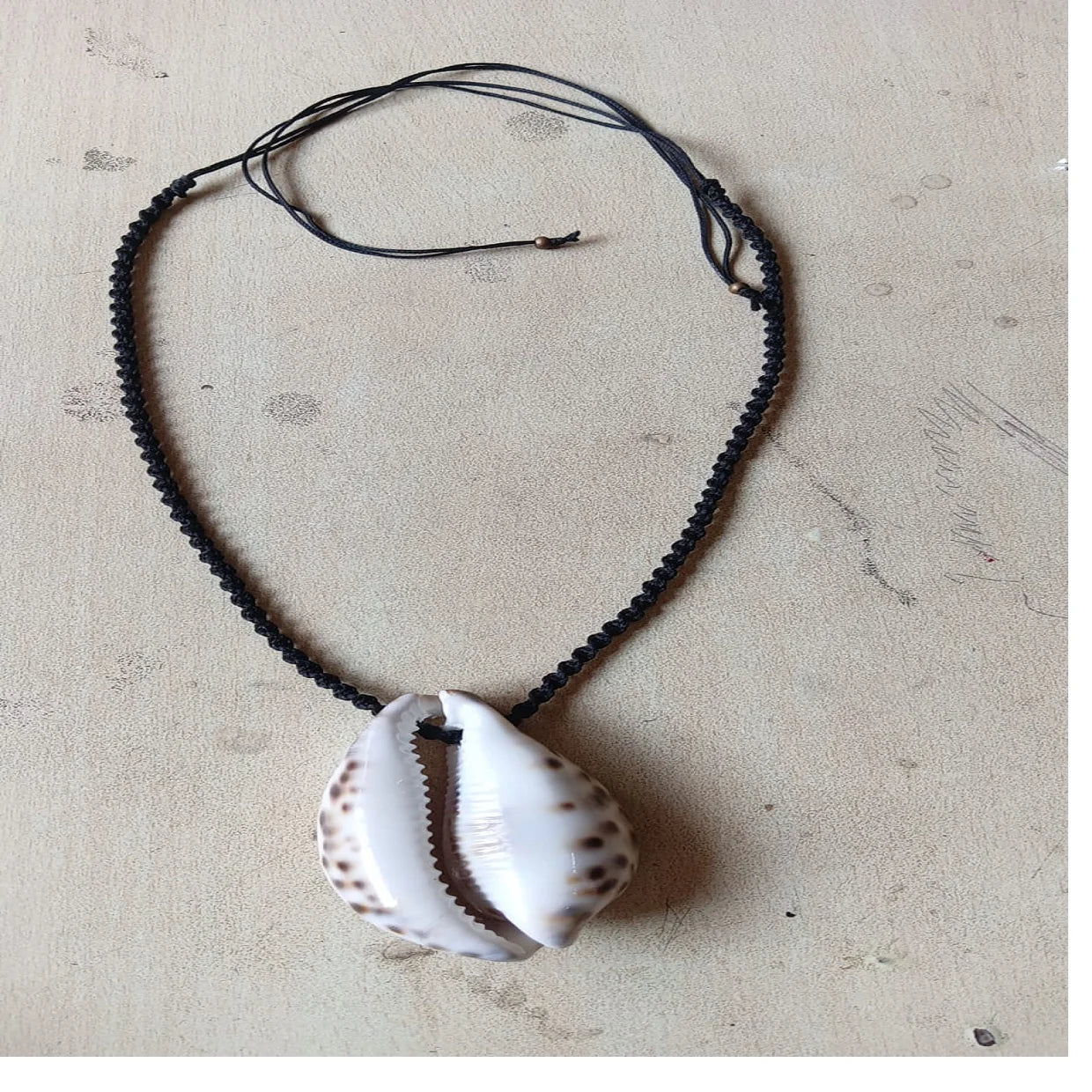 Custom Made Stunning Large Tiger Eye Cowry Sea Shell Butterfly Necklace Natural Beach Inspired Bold Bohemian Style Luxury