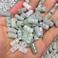 Jade Bean Seed Hollow Cross Road Pass Loose Beads Male and Female Jade Pendant Wholesale Origin Goods