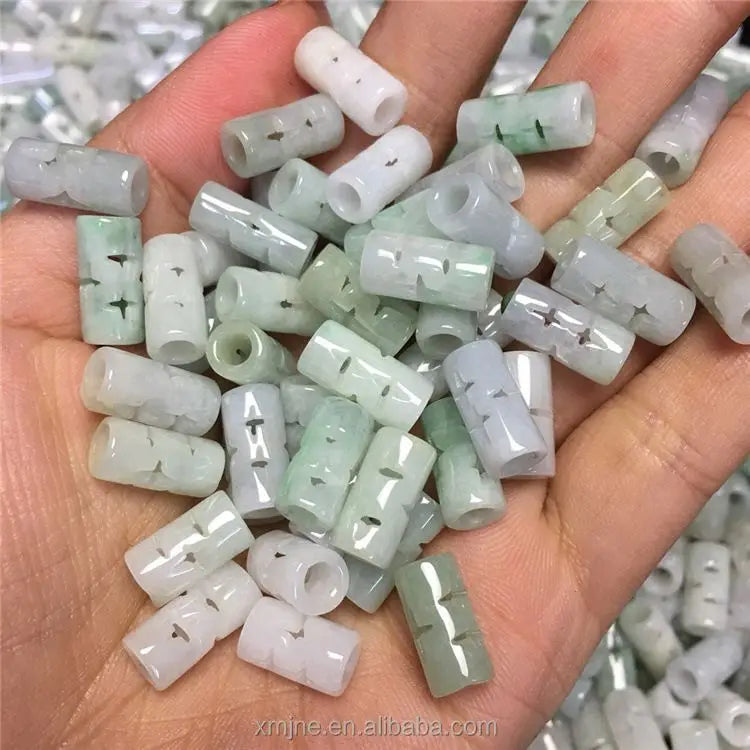 Jade Bean Seed Hollow Cross Road Pass Loose Beads Male and Female Jade Pendant Wholesale Origin Goods