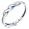 In Stock 925 Silver Double Layer Adjustable Ring Rhodium Plating for Wedding Party Valentine's Day Gift MegaBDM